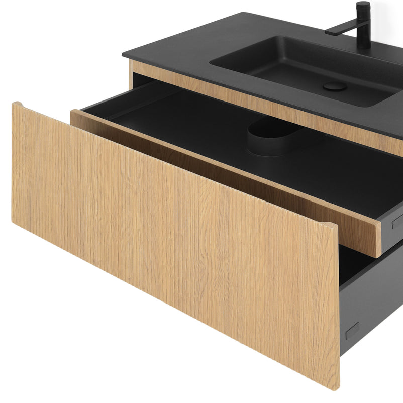 BRUNO Set mobilier baie, mască lavoar, dulap suspendat și lavoar