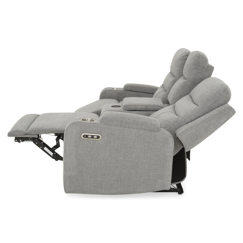 PARKER Canapea 2 locuri cu 2 reclinere electrice, încarcare wireless, consolă depozitare, stofă