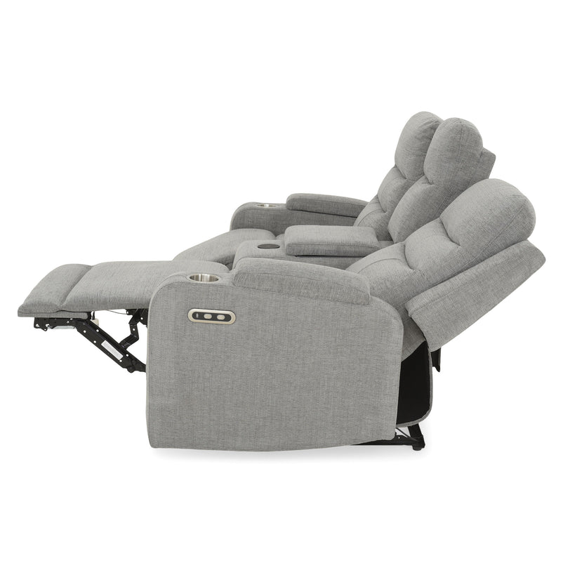 PARKER Canapea 2 locuri cu 2 reclinere electrice, încarcare wireless, consolă depozitare, stofă