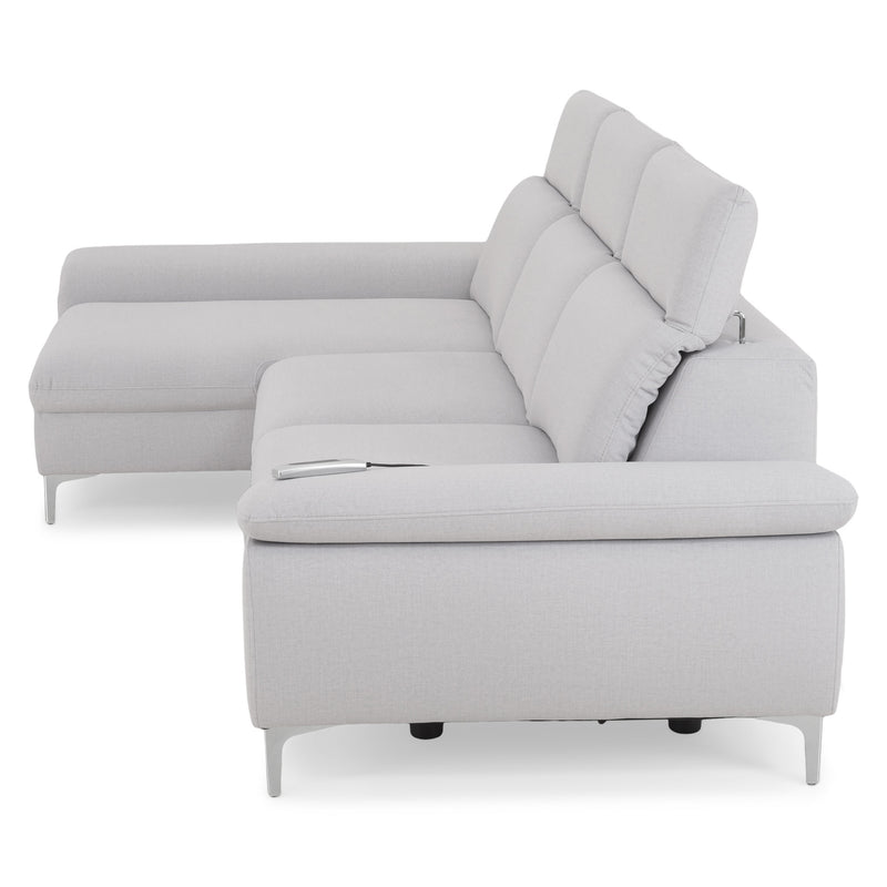 SOUND Colțar șezlong stânga/dreapta, 1 recliner electric și mecanism tetiere, stofă