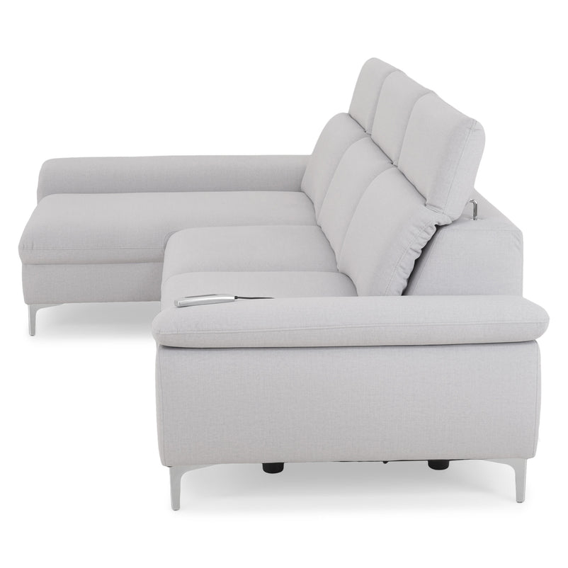 SOUND Colțar șezlong stânga/dreapta, 1 recliner electric și mecanism tetiere, stofă
