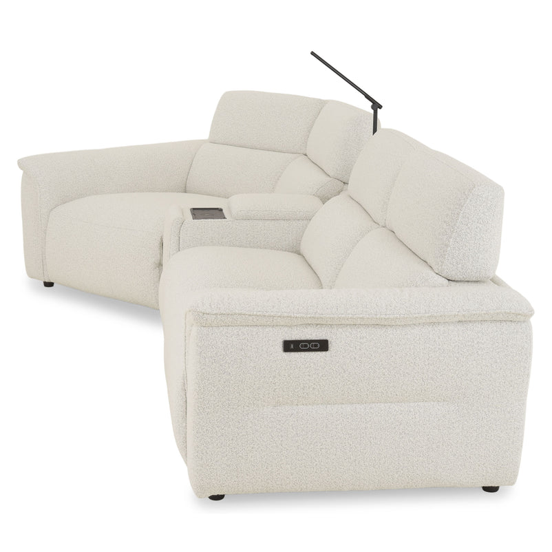 ADDISON Colțar, 2 reclinerele electrice, lampă, încărcare WIRELES și USB, stofă