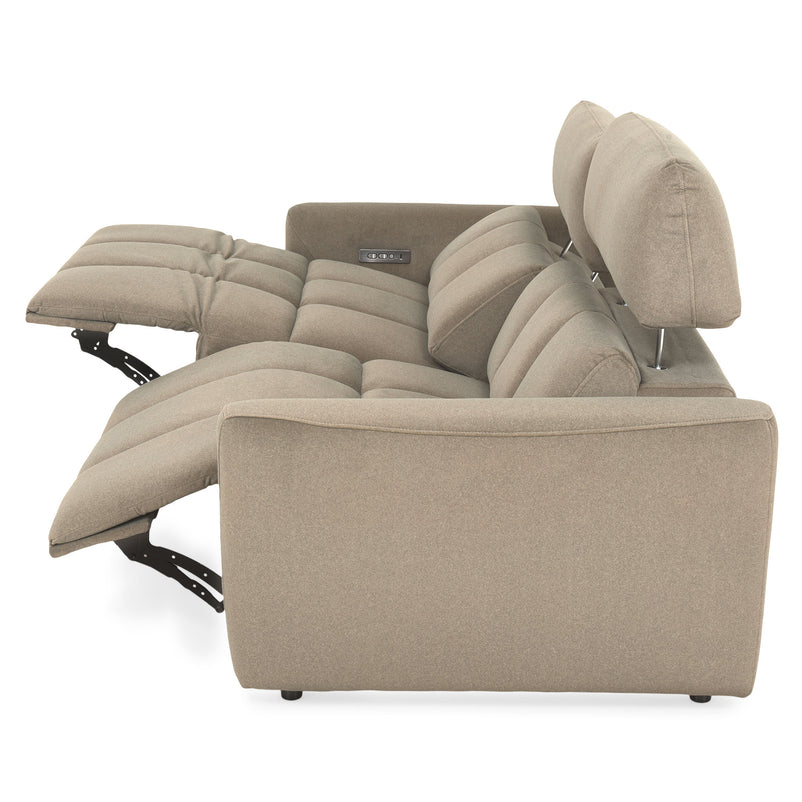 WISNER Canapea 3 locuri, 2 reclinere electrice, mecanism electric tetiere, stofă