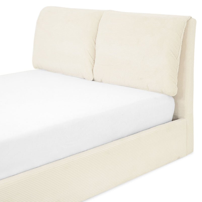 MAYVILLE Pat tapițat, 160x200cm, somieră rabatabilă și ladă depozitare incluse