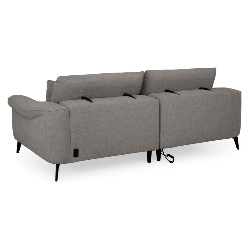 CARVER Canapea 3 locuri, 2 reclinere electrice și mecanism tetiere, stofă