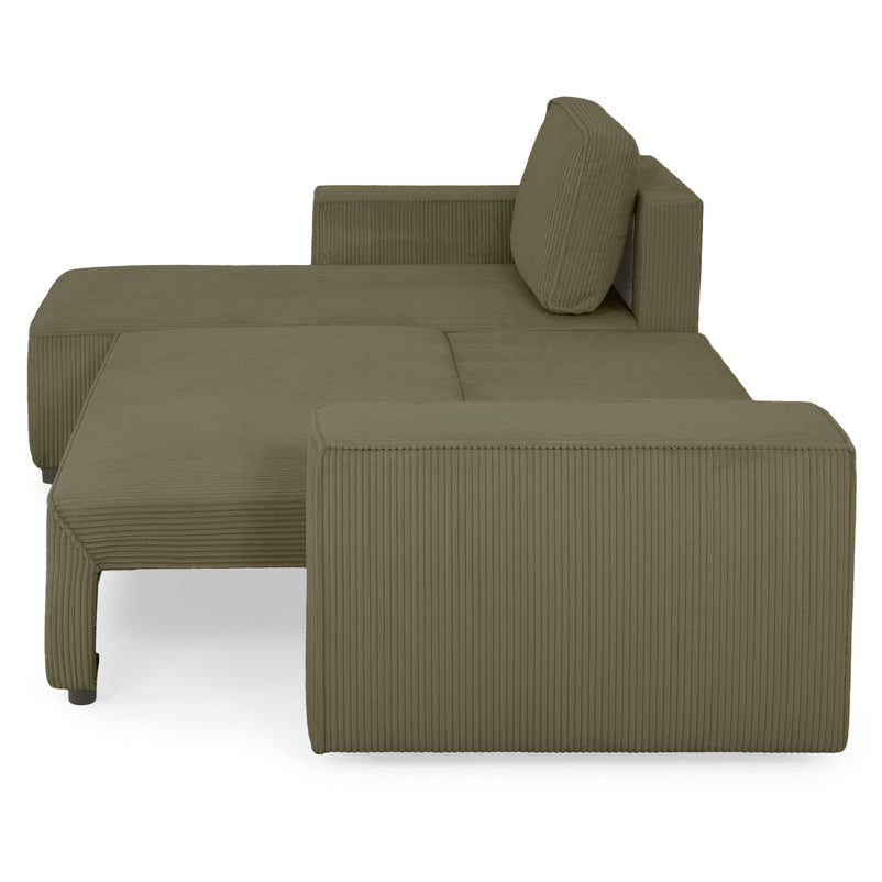 AINE Colțar extensibil, șezlong interschimbabil cu ladă depozitare, stofă