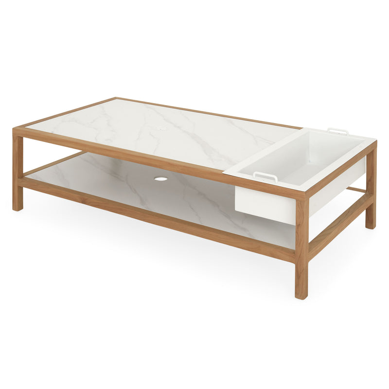 PEDRO Set mobilier terasă/grădină, fotoliu, 2 elemente centrale, element colț, tabuert și măsuță cafea