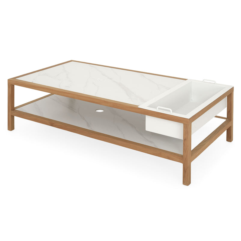 PEDRO Set mobilier terasă/grădină, fotoliu, 2 elemente centrale, element colț, tabuert și măsuță cafea