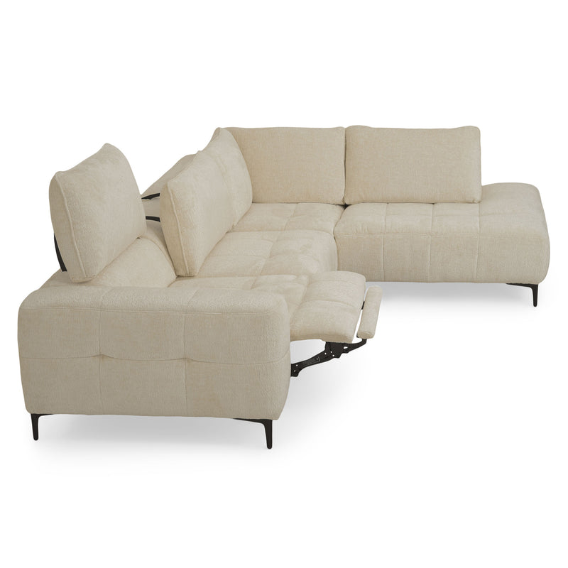 KARSTON Colțar cu șezlong stânga/dreapta, recliner electric, stofă