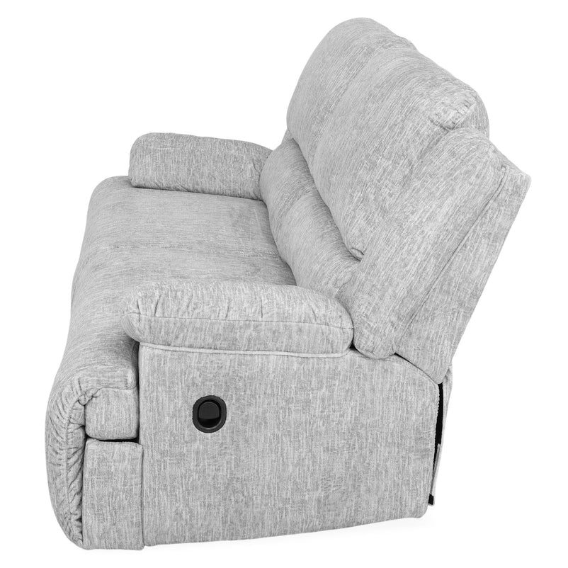 DERBY Canapea 3 locuri cu 2 reclinere manuale, stofă