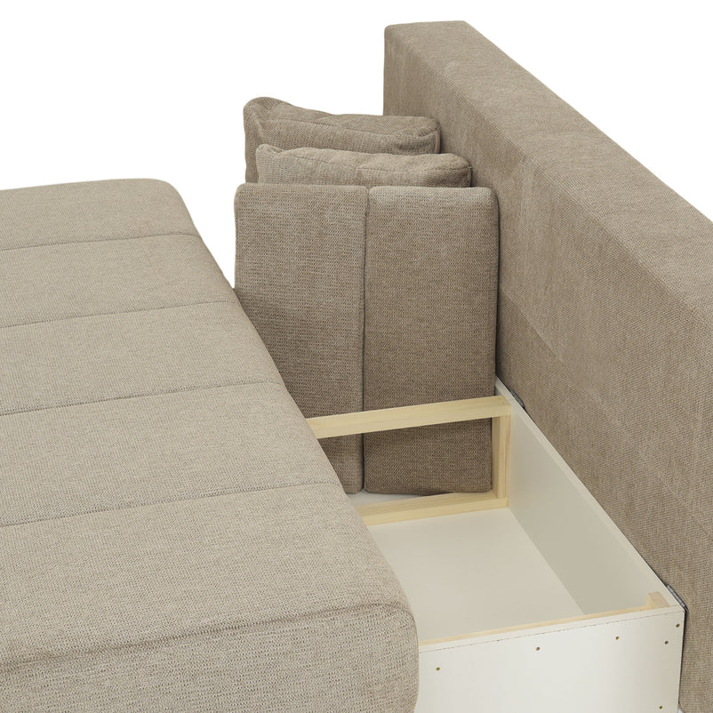 SOFIA Canapea extensibilă, cu ladă depozitare inclusă, stofă