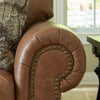 AGNESE Canapea extensibilă, 3 locuri, 4 perne decorative incluse, piele