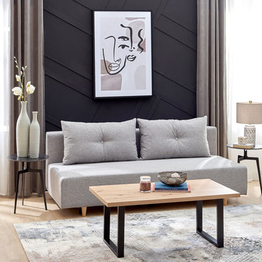 ALES Canapea extensibilă, 2 locuri, ladă depozitare, stofă