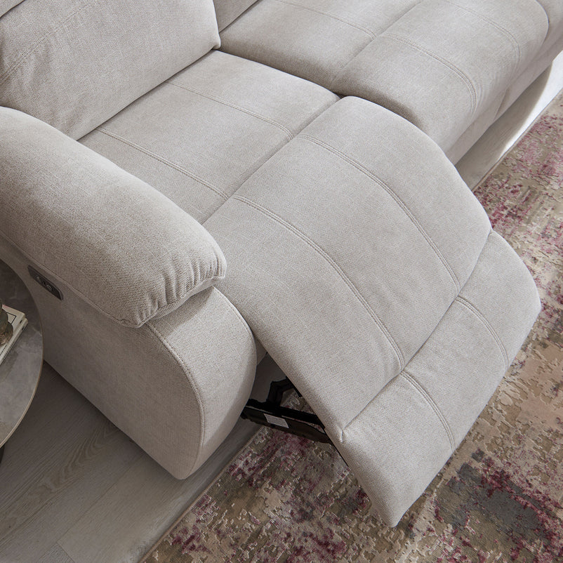 ALMATY Canapea 3 locuri, 2 reclinere electrice, stofă