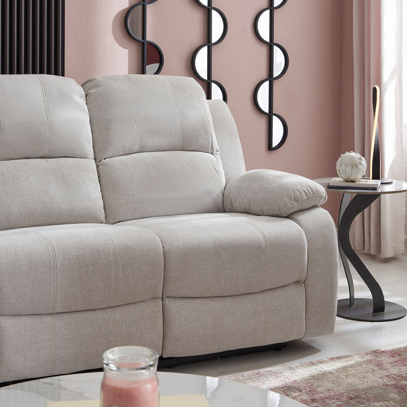 ALMATY Canapea 3 locuri, 2 reclinere electrice, stofă