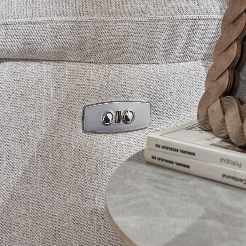 ALMATY Canapea 2 locuri, 2 reclinere electrice, stofă