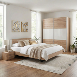 MIAMI Set mobilier dormitor, dulap, pat și 2 noptiere