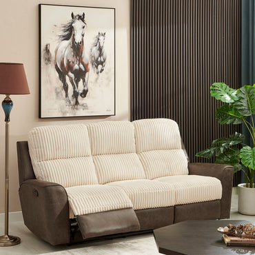 ARKANSAS Canapea 3 locuri, 2 reclinere manuale, stofă