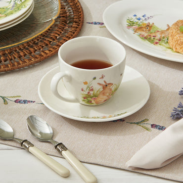 SPRING BUNNY Set 4 cești și farfurioare, porțelan, 260ml