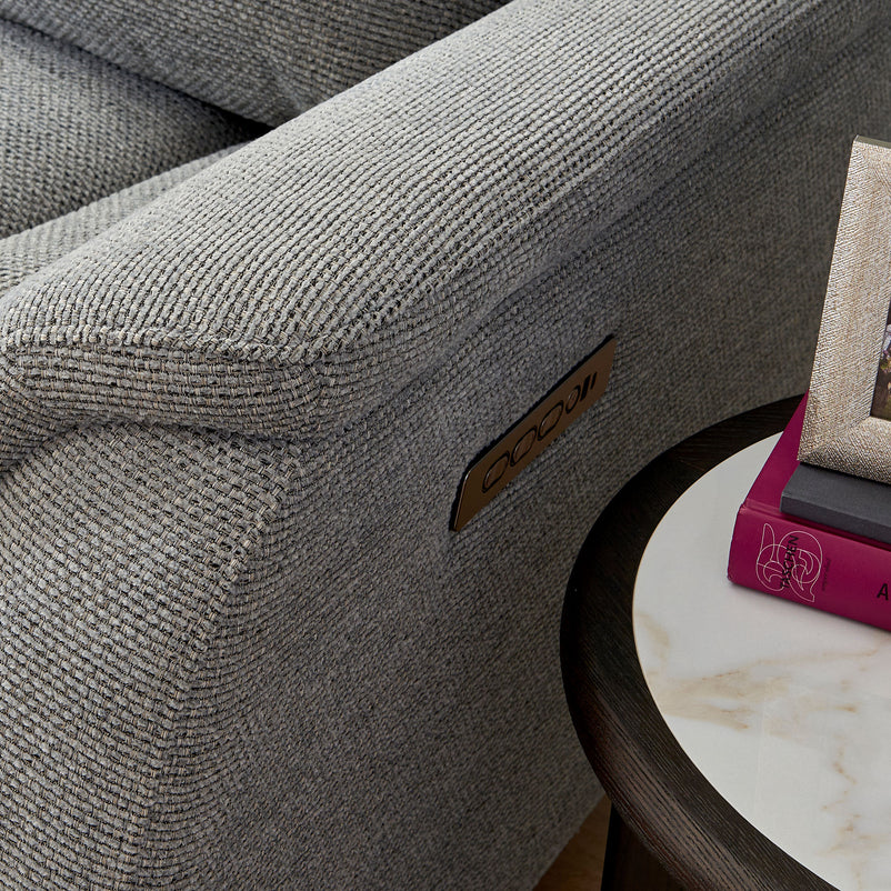 BARTON Canapea 2 locuri, 2 reclinere electrice, stofă