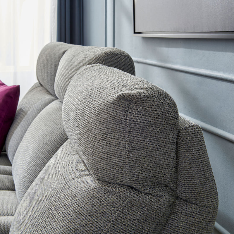 BARTON Canapea 3 locuri, 2 reclinere electrice, stofă