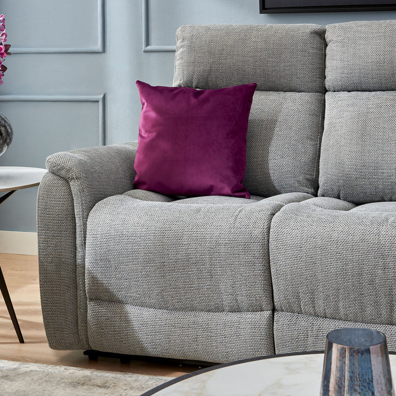 BARTON Canapea 3 locuri, 2 reclinere electrice, stofă