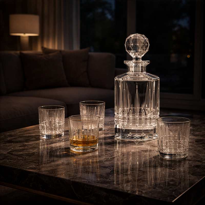 DOVER Set decantor și 6 pahare whisky