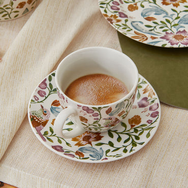 BOTANICAL Set 2 ceșcuțe și farfurioare, porțelan, 260ml