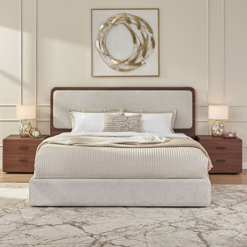 CAMERON Pat tapițat, 180x200cm, cu somieră inclusă