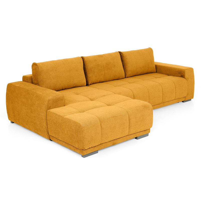 MONZA Canapea extensibilă, 3 locuri, șezlong stânga/dreapta, stofă