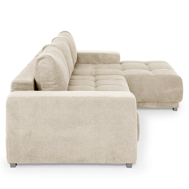 MONZA Canapea extensibilă, 3 locuri, șezlong stânga/dreapta, stofă