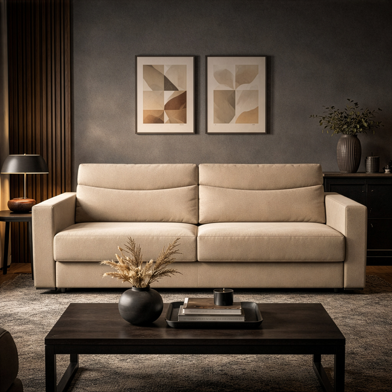 MADI Canapea extensibilă, 3 locuri, stofă