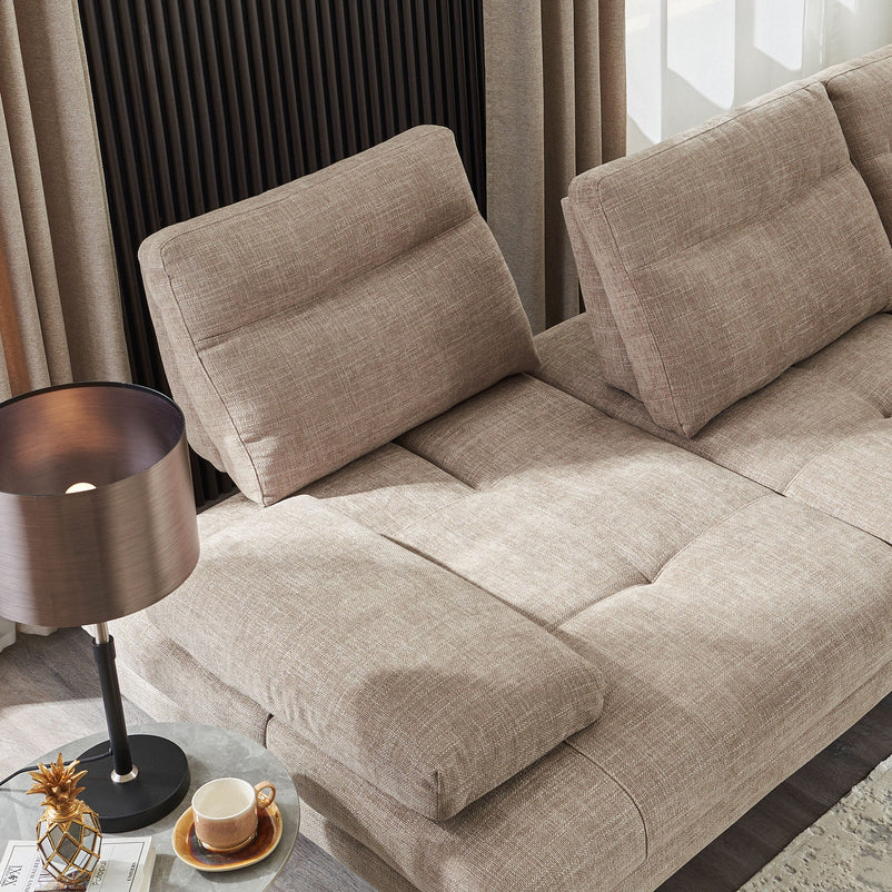 MISTERY Colțar șezlong stânga/dreapta cu mecanism manual spătar și brațe, stofă