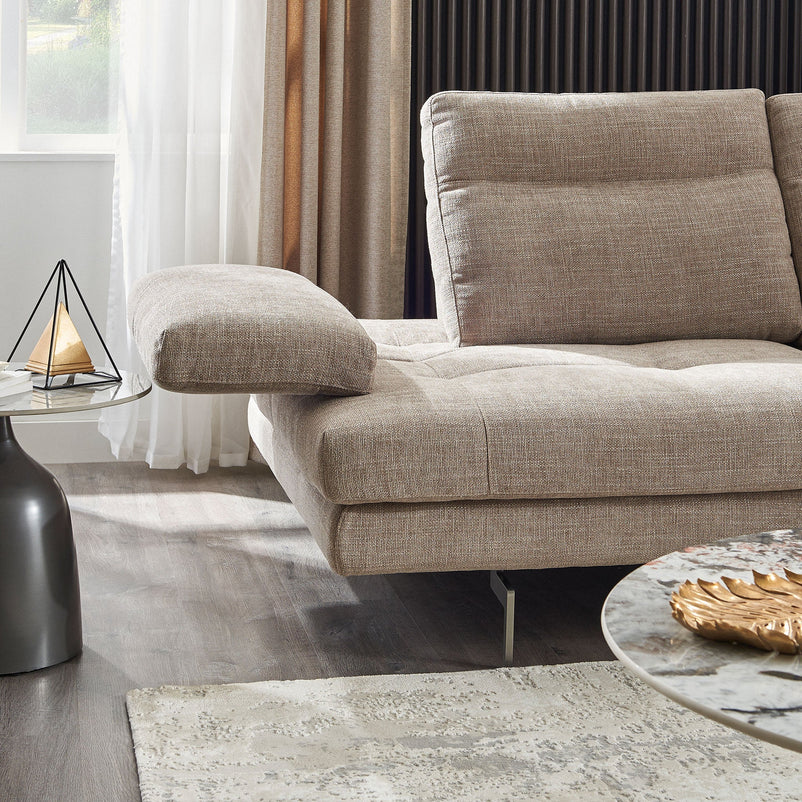 MISTERY Colțar șezlong stânga/dreapta cu mecanism manual spătar și brațe, stofă