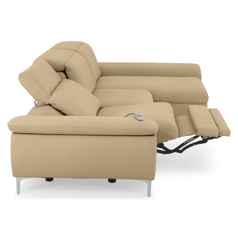 SOUND Colțar șezlong stânga/dreapta, 1 recliner electric și mecanism tetiere, stofă