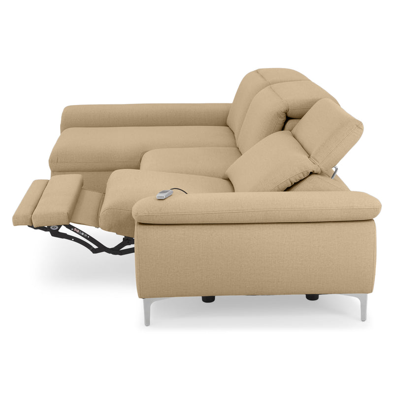 SOUND Colțar șezlong stânga/dreapta, 1 recliner electric și mecanism tetiere, stofă