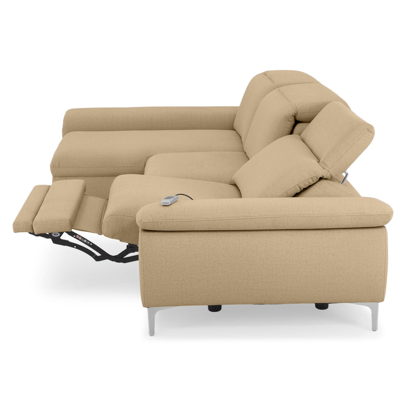 SOUND Colțar șezlong stânga/dreapta, 1 recliner electric și mecanism tetiere, stofă