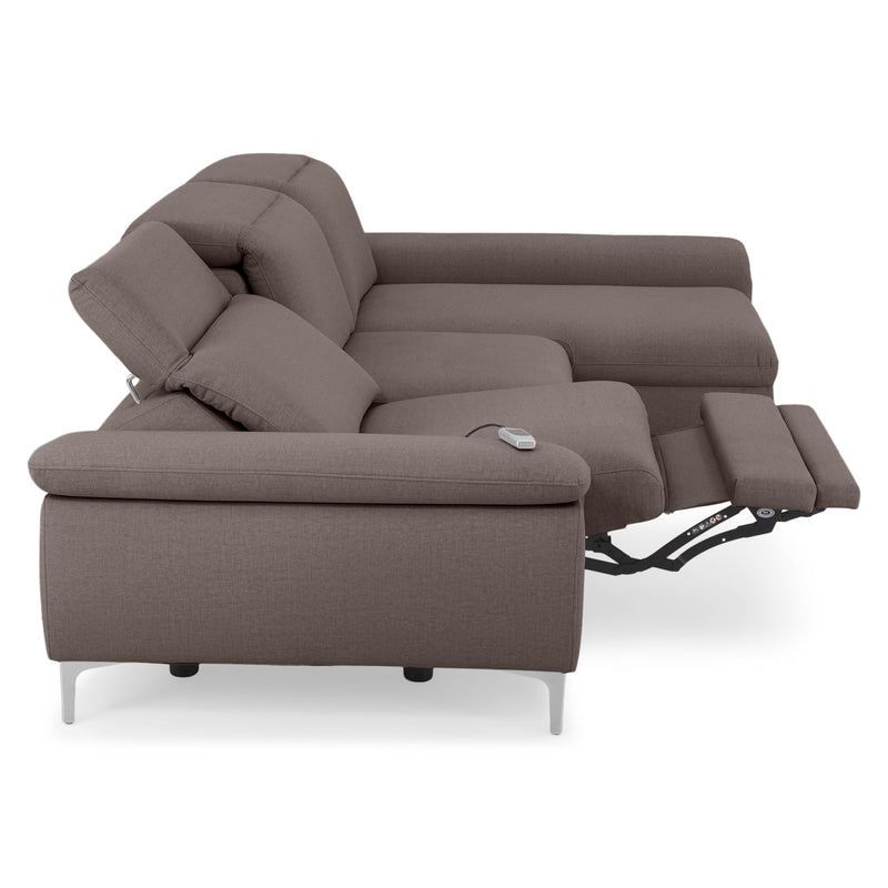 SOUND Colțar șezlong stânga/dreapta, 1 recliner electric și mecanism tetiere, stofă