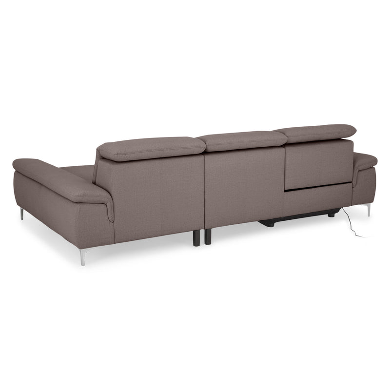 SOUND Colțar șezlong stânga/dreapta, 1 recliner electric și mecanism tetiere, stofă