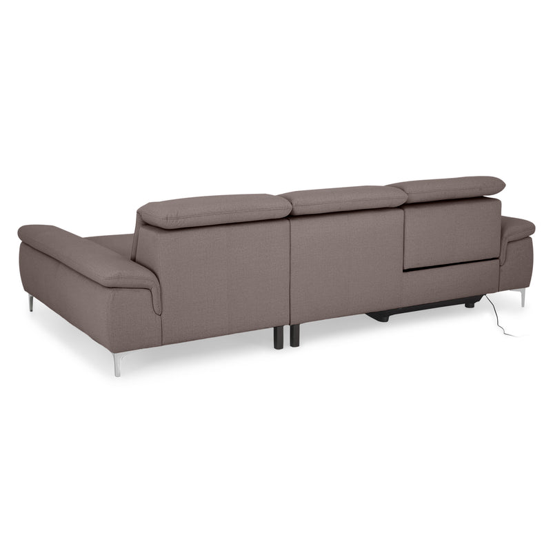 SOUND Colțar șezlong stânga/dreapta, 1 recliner electric și mecanism tetiere, stofă