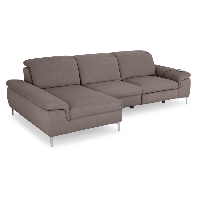 SOUND Colțar șezlong stânga/dreapta, 1 recliner electric și mecanism tetiere, stofă