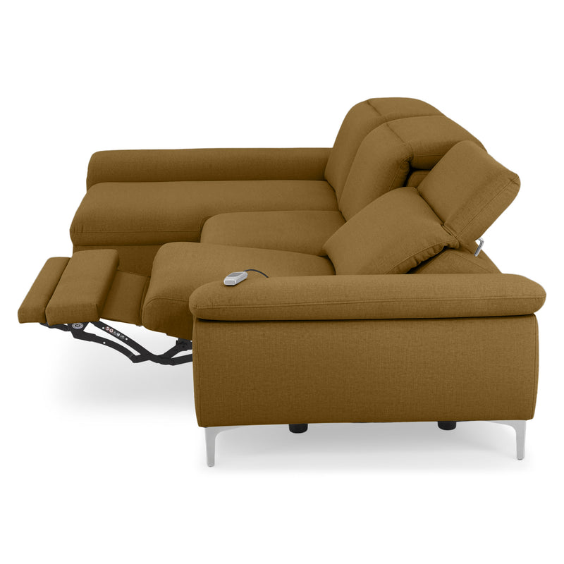 SOUND Colțar șezlong stânga/dreapta, 1 recliner electric și mecanism tetiere, stofă