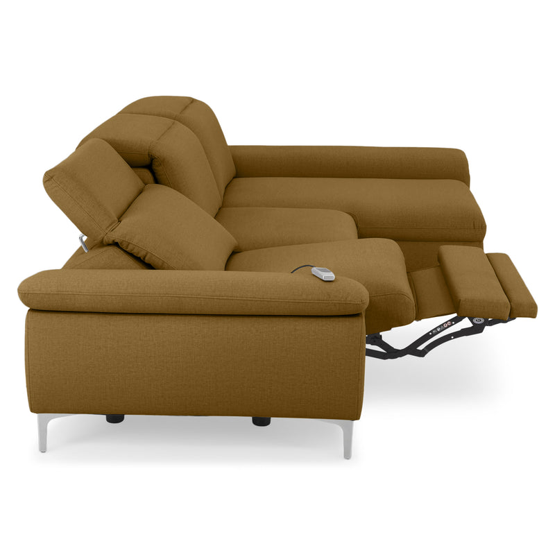 SOUND Colțar șezlong stânga/dreapta, 1 recliner electric și mecanism tetiere, stofă
