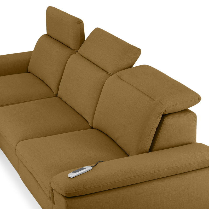 SOUND Colțar șezlong stânga/dreapta, 1 recliner electric și mecanism tetiere, stofă