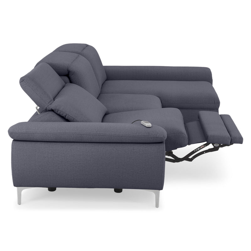 SOUND Colțar șezlong stânga/dreapta, 1 recliner electric și mecanism tetiere, stofă