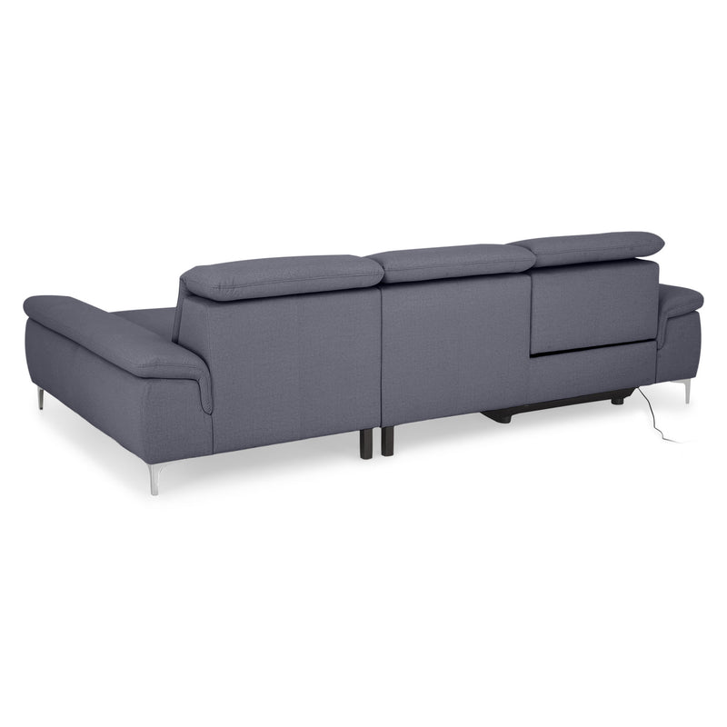 SOUND Colțar șezlong stânga/dreapta, 1 recliner electric și mecanism tetiere, stofă