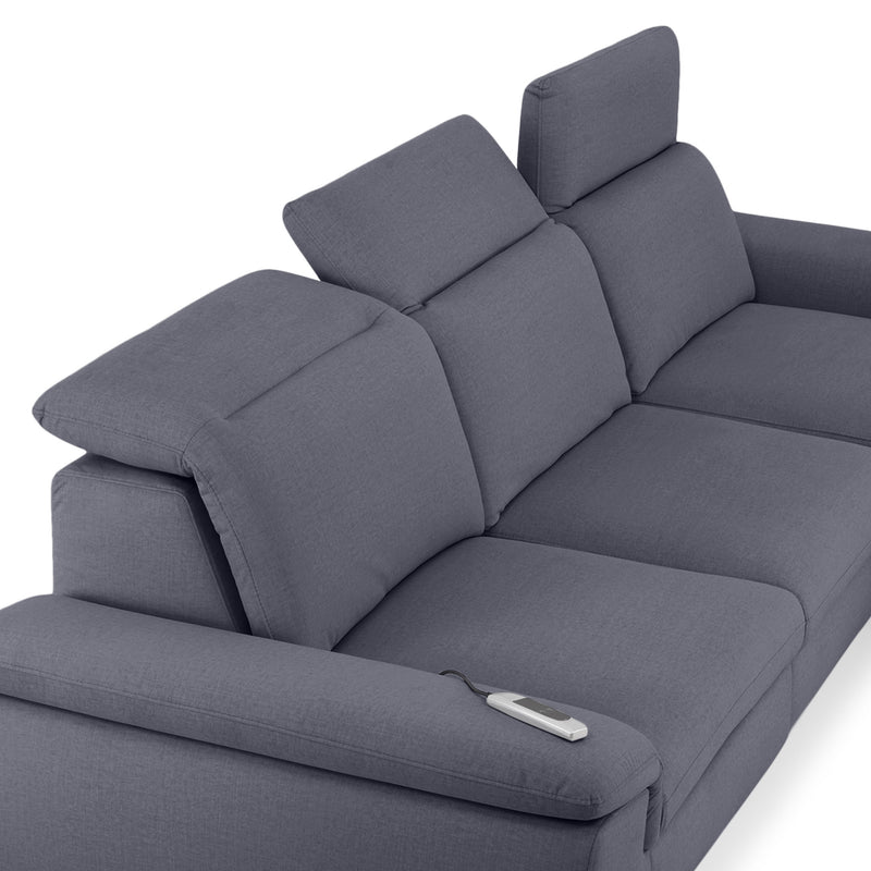 SOUND Colțar șezlong stânga/dreapta, 1 recliner electric și mecanism tetiere, stofă