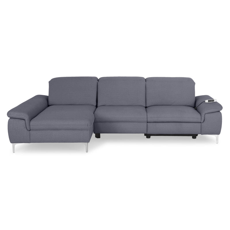 SOUND Colțar șezlong stânga/dreapta, 1 recliner electric și mecanism tetiere, stofă