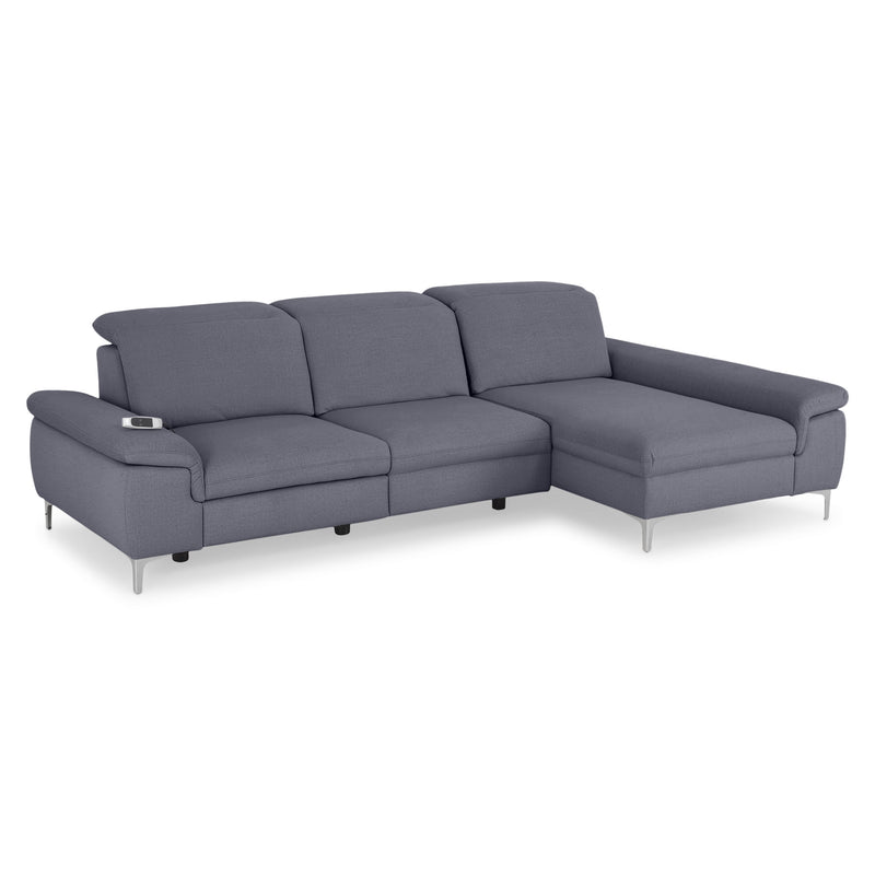 SOUND Colțar șezlong stânga/dreapta, 1 recliner electric și mecanism tetiere, stofă