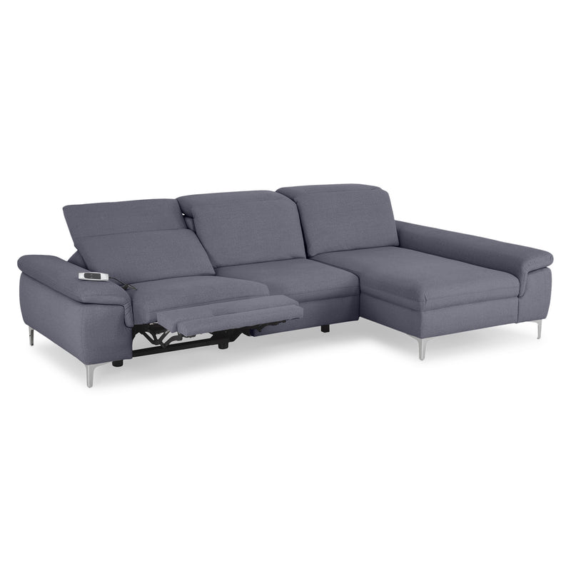 SOUND Colțar șezlong stânga/dreapta, 1 recliner electric și mecanism tetiere, stofă